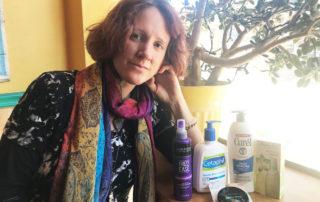 Rae Carter with cancer-causing products