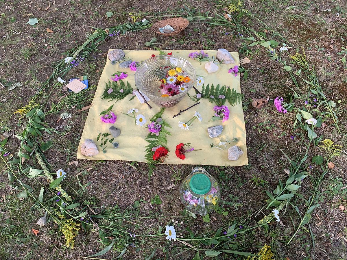 Herbal altars at Grandmother Cherry Sanctuary