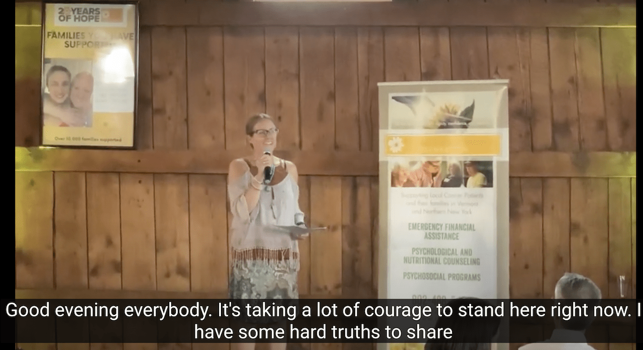 Rae Carter cancer speech